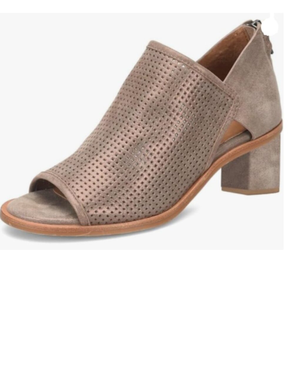 YDN Bronze Peep Toe Booties Low Chunky Block Heels Back Zipper Sandal Ankle Boot